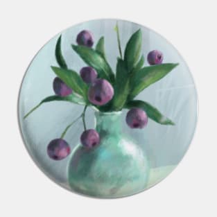 Bilberry vase painting Pin