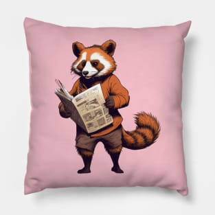 Red Panda News - Keeping Up with the Bamboo Times Pillow