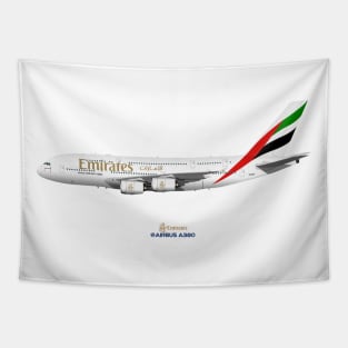 Illustration of Emirates Airbus A380 Tapestry