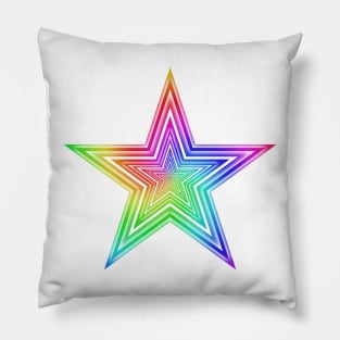 Rainbow Star Illusion Pillow