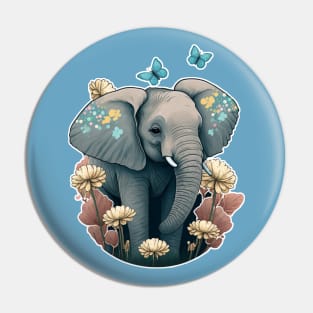 Colourful Cute Elephant Pin