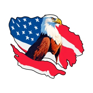 4th of July Patriotic Eagle with American Flag T-Shirt