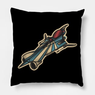 Space Samurai Ship Tattoo Design Pillow