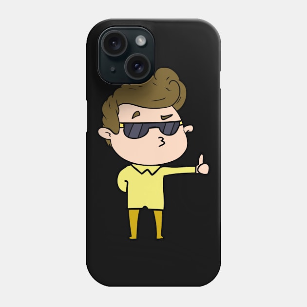 Cartoon Cool Guy Phone Case by GBDesigner