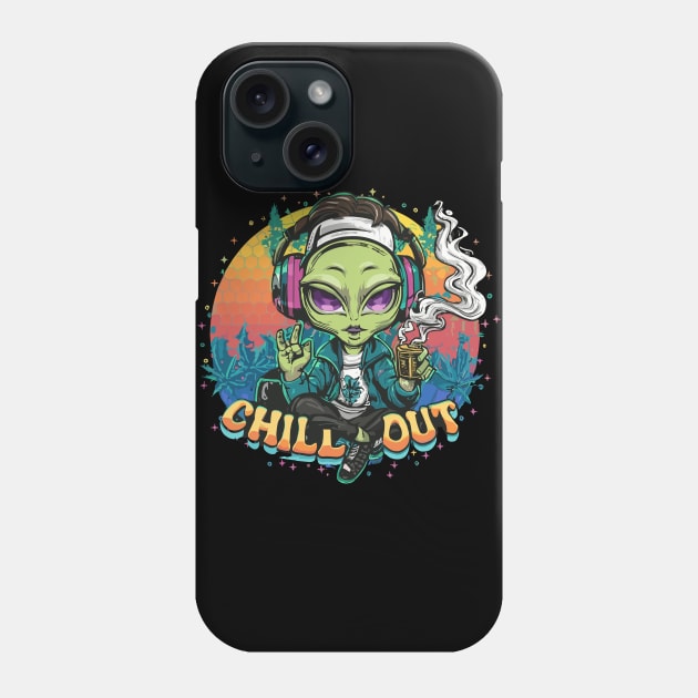 Interstellar Rhythm: Hip Hop Alien Art Piece Phone Case by diegotorres