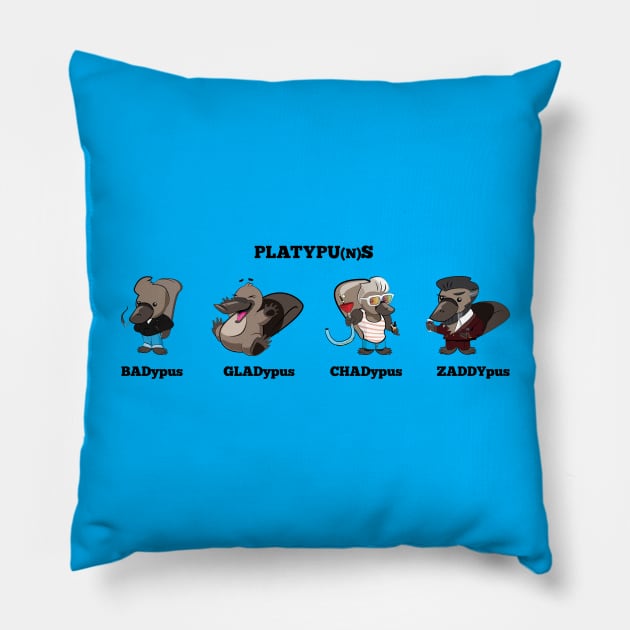 PLATYPUnS Pillow by ElliotLouisArt