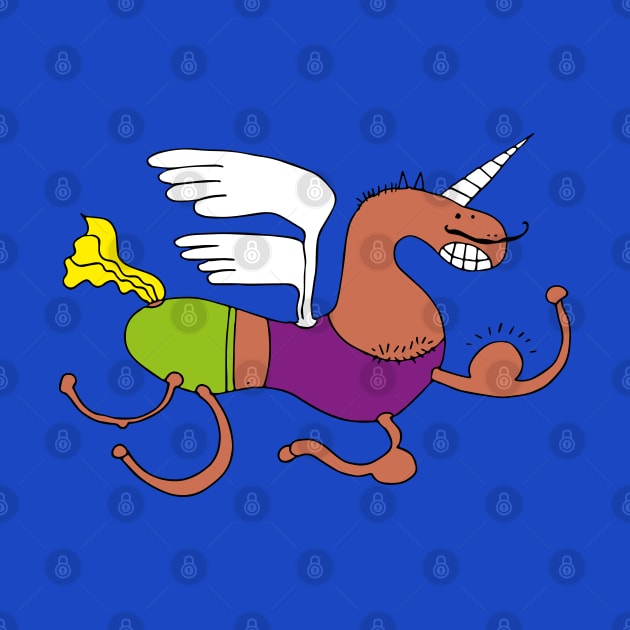 A MANLY AND STRONG FLYING UNICORN by CliffordHayes