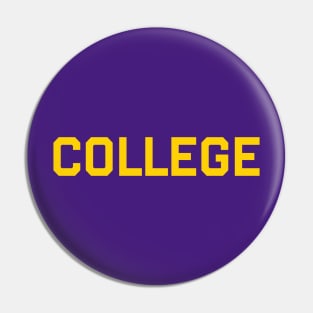 COLLEGE in gold Pin