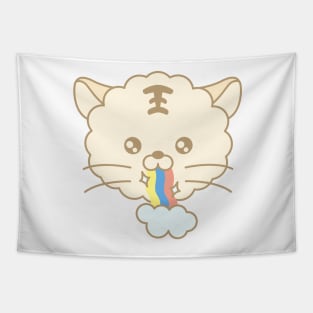 Rainbow color's cute tiger character. Tapestry