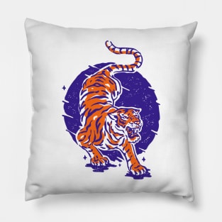 Vintage Japanese Illustration of a Tiger // Purple and Orange Tiger Pillow