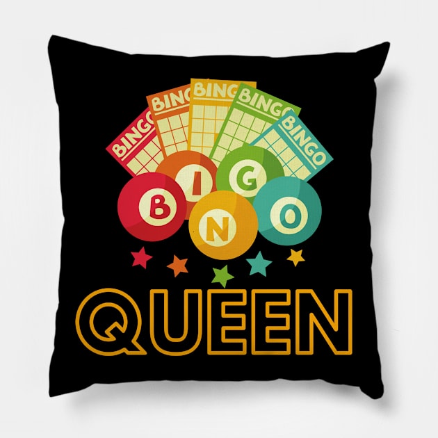 Bingo Queen Bingo Balls Cards Mask Sweatshirt Pillow by MalibuSun