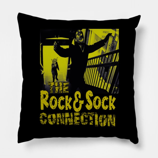 The Rock & Sock Connection, Vintage Wrestling Comedy. Pillow by The Dark Vestiary