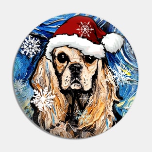 American Cocker Spaniel Santa Pin