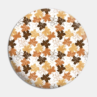 Golden and Brown Colors Autumn Leaves Pattern Pin