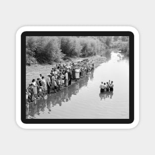 River Baptism, 1940. Vintage Photo Magnet