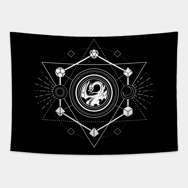 Dice and Dragons TRPG Tabletop RPG Gaming Addict Tapestry by dungeonarmory