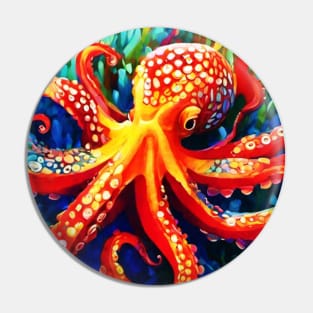 Red Octopus Pin