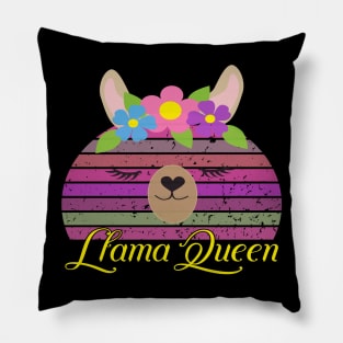 Vintage Retro Llama Queen Pillow