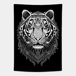 White Tiger Face Tapestry