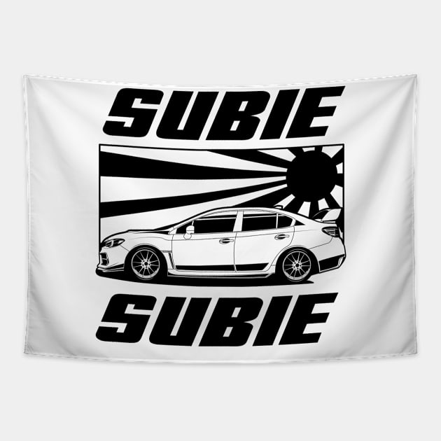 subie japan black print Tapestry by R.autoart