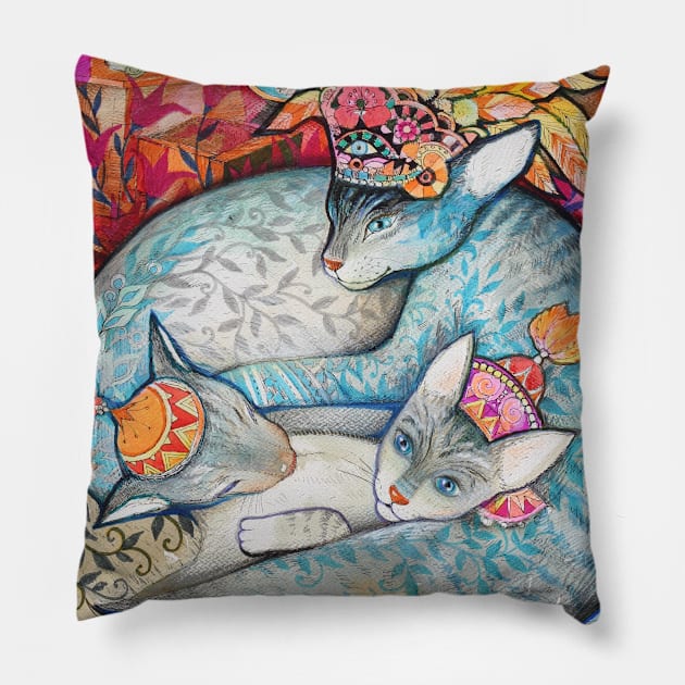 oriental beauties Pillow by CATS ART