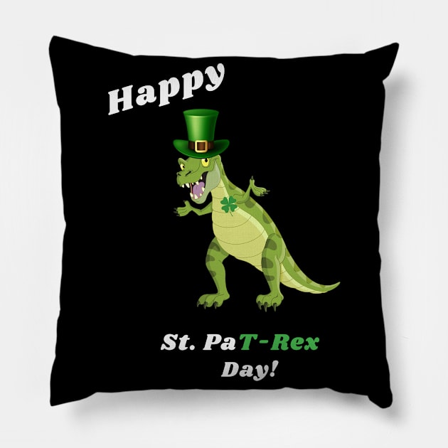 St. Pat-rex day Pillow by Fabled Rags 