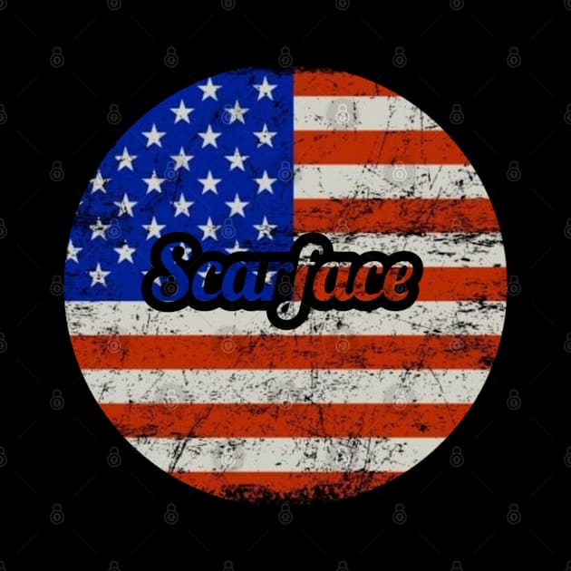 Scarface / USA Flag Vintage Style by Mieren Artwork 