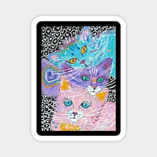 colorful cat stack Magnet