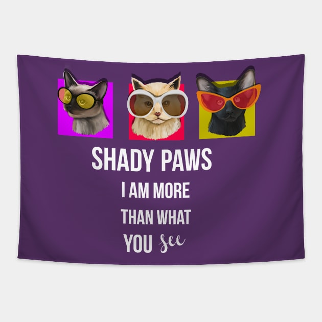 Shady Paws Cats Wearing Oversized Sunglasses Tapestry by RAWRTY ANIMALS