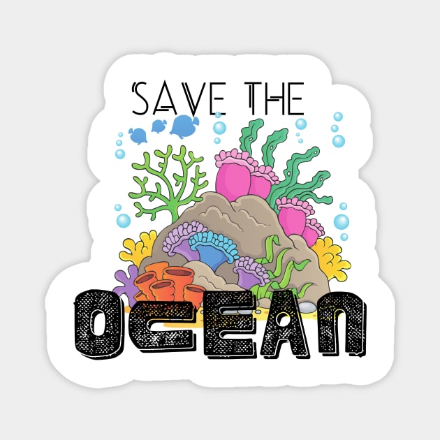 Save The Ocean Magnet by VeganShirtly