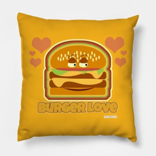 Fun Cheeseburger Love Lunchtime Cartoon Motto Pillow