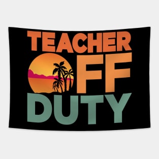 Teacher Off Duty Retro Last Day Of School Teacher Tapestry