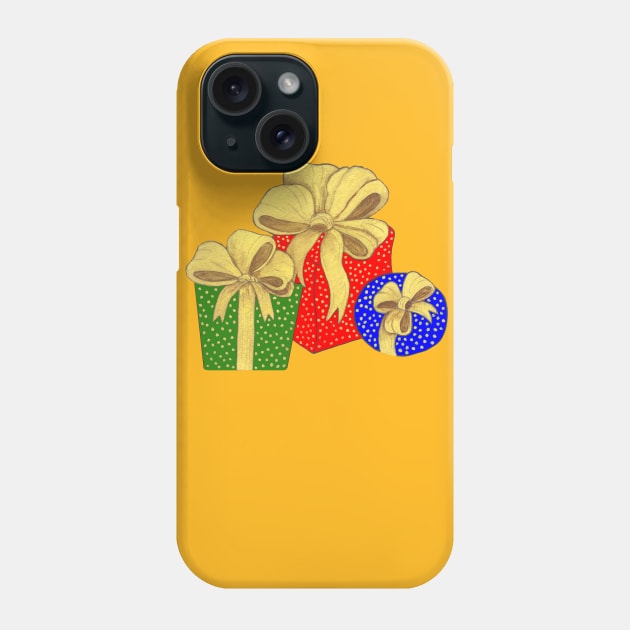 Holiday Gifts Boxes with Bows Phone Case by DesignsByMonique