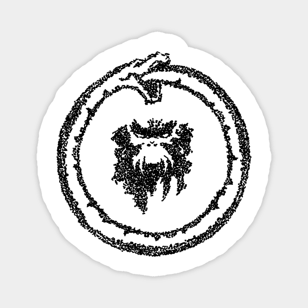 12 Monkeys Ouroboros Black Magnet by HumbledDesignStudio