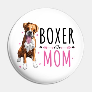 Boxer Mom,  Cute Boxer Lover Dog Owner Pin