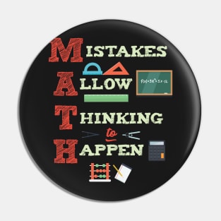 Mistakes Allow Thinking To Happen Math Teacher Pin