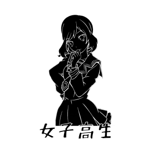SCHOOL GIRL (BLACK) - SAD JAPANESE ANIME AESTHETIC T-Shirt