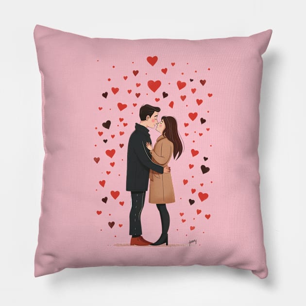 Valentine Romantic couple love birds Pillow by earngave