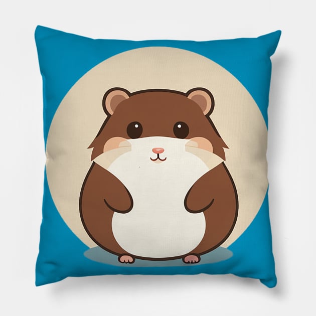 Cute little happy hamster Pillow by CursedContent