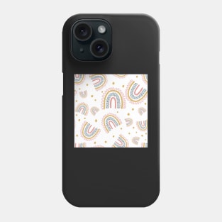 cute boho rainbow pattern white Phone Case