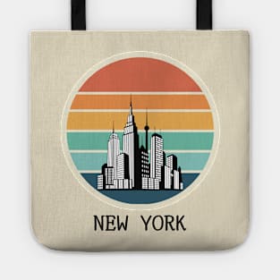 New York sunset design Tote