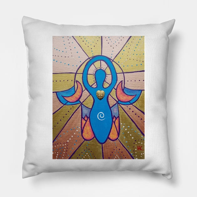 Goddess Hamsa by Harriette Knight Pillow by harrietteknight