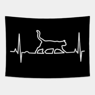 Heartbeat Cat Tapestry