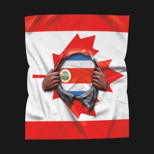 Costa Rica Flag Canadian Flag Ripped - Gift for Costa Rican From Costa Rica T-Shirt