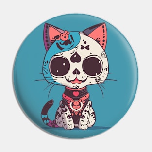 kawaii neko skull Pin