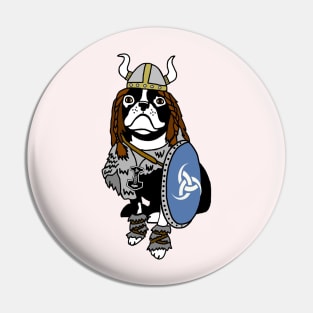 Norse Viking Boston Terrier dog Pin