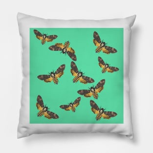 Death's Head Moths Seafoam Pillow