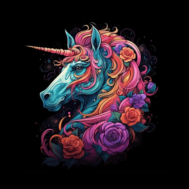 Beautiful Unicorn Gothic Tee by MindfulFox.Designs