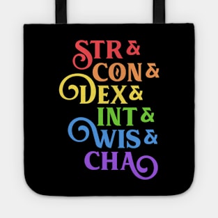 Rainbow RPG Stats Tabletop Tote