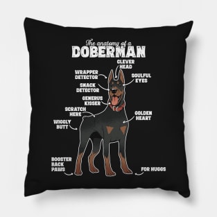 The Hilarious Anatomy of a Doberman product Pillow